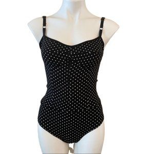 ALLEN SCHWARTZ Betty Retro Polka Dot Tank Bodysuit